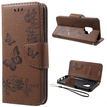 Wallet Case für Samsung Galaxy S9 G960 Butterfly Flower Motiv