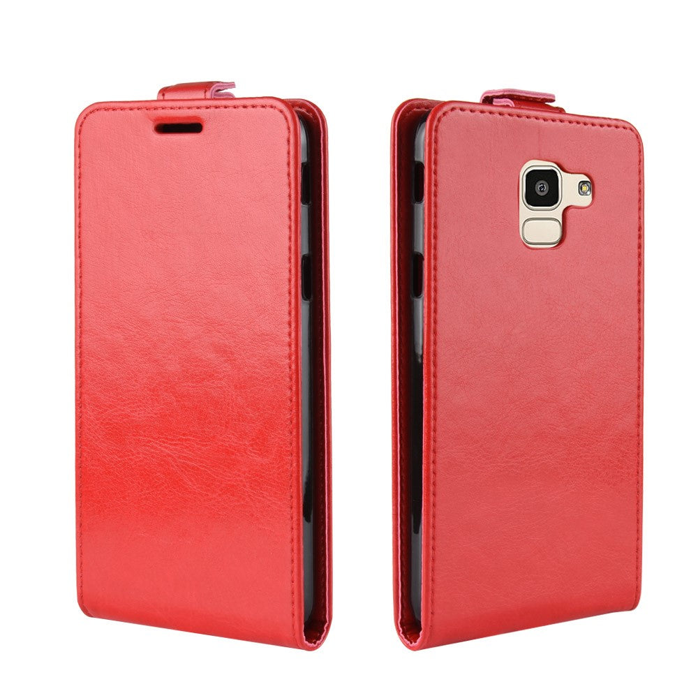 Flip Case für Samsung Galaxy J6 (2018) Crazy Horse Card Slot Handy Tasche