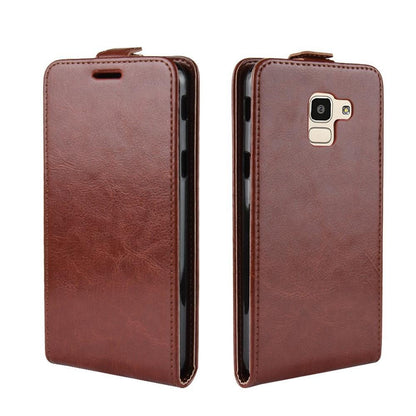 Flip Case für Samsung Galaxy J6 (2018) Crazy Horse Card Slot Handy Tasche