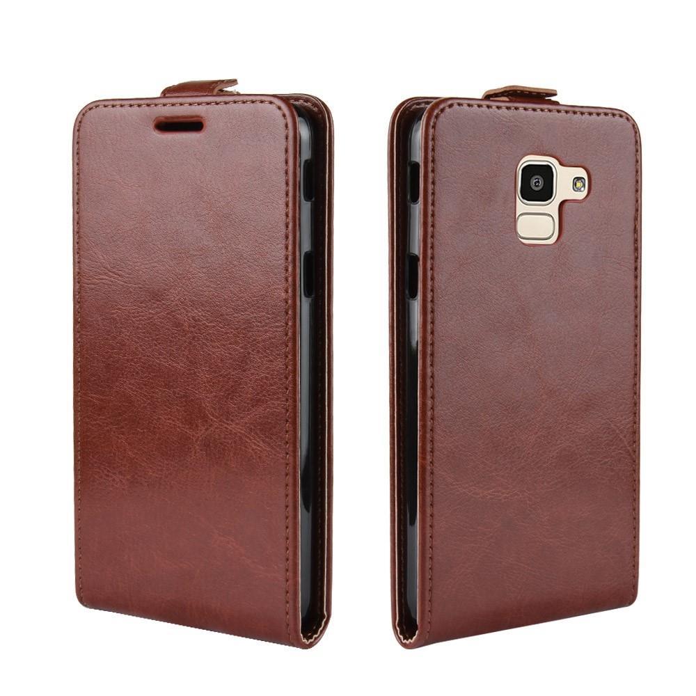 Flip Case für Samsung Galaxy J6 (2018) Crazy Horse Card Slot Handy Tasche