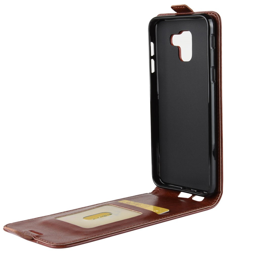 Flip Case für Samsung Galaxy J6 (2018) Crazy Horse Card Slot Handy Tasche