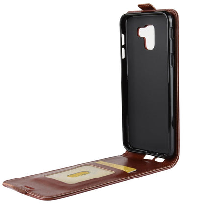 Flip Case für Samsung Galaxy J6 (2018) Crazy Horse Card Slot Handy Tasche