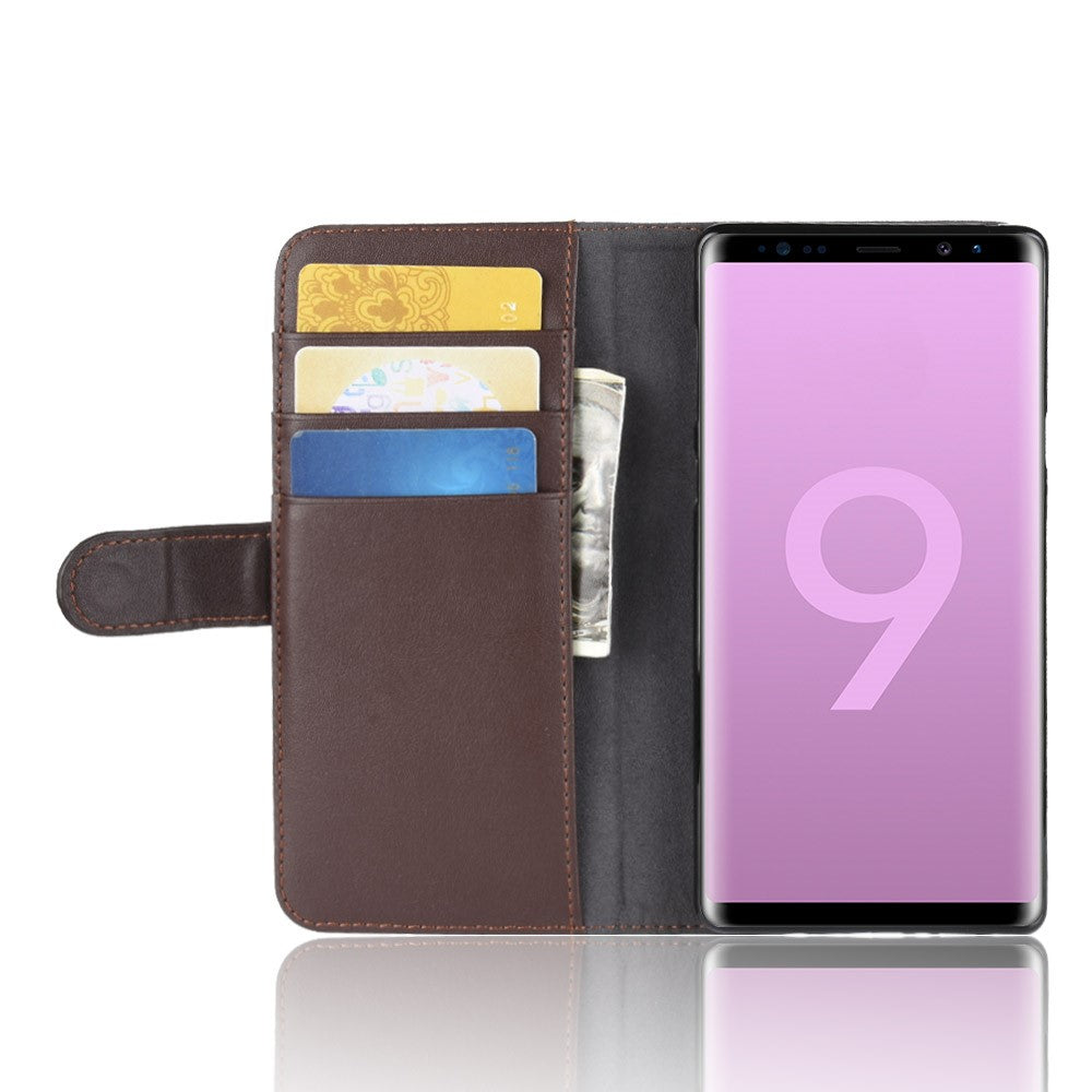 Wallet Case für Samsung Galaxy Note 9 Echt Leder Innenfach