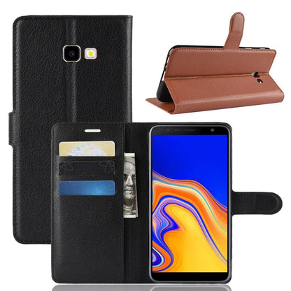 Wallet Case für Samsung Galaxy J4+ (2018) Litchi Grain Magnet Innenfach
