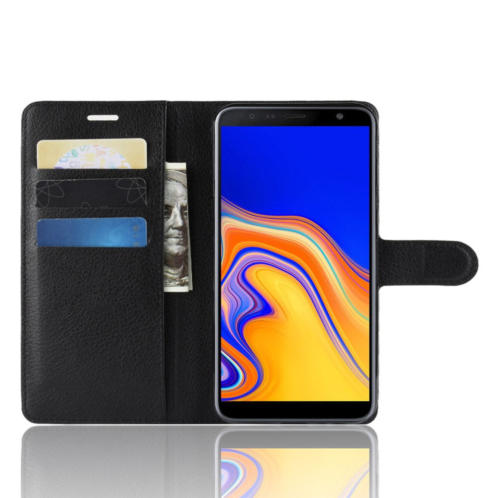Wallet Case für Samsung Galaxy J4+ (2018) Litchi Grain Magnet Innenfach