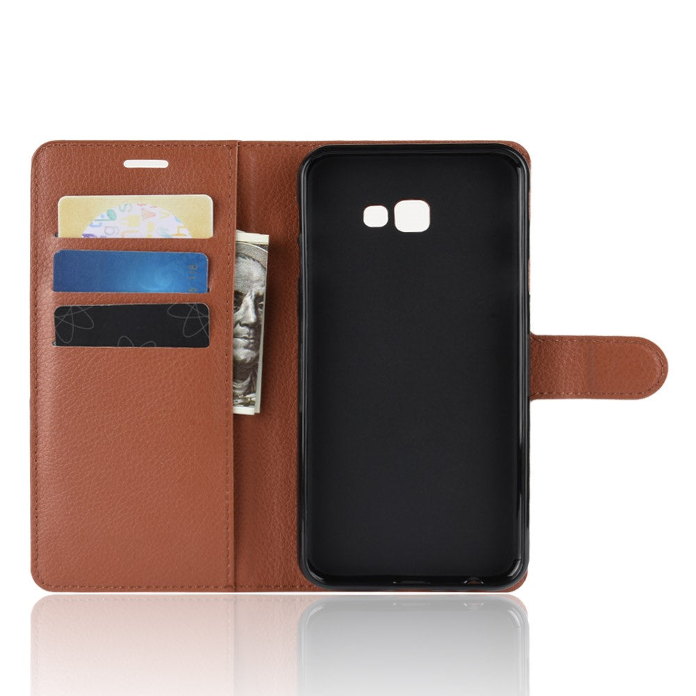 Wallet Case für Samsung Galaxy J4+ (2018) Litchi Grain Magnet Innenfach