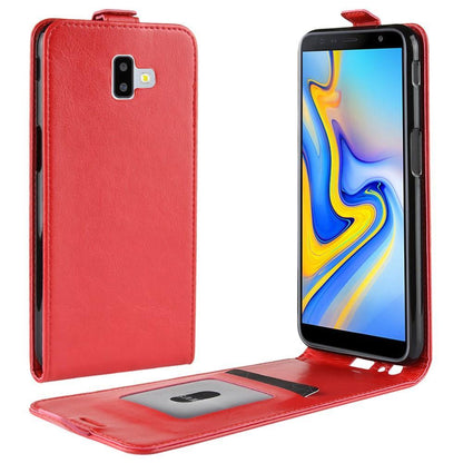 Flip Case für Samsung Galaxy J6+ (2018) Crazy Horse Card Slot