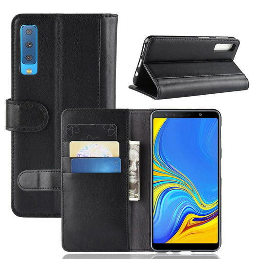 Wallet Case für Samsung Galaxy A7 (2018) Echt Leder Innenfach