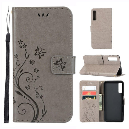 Wallet Case für Samsung Galaxy A7 (2018) Butterfly Flower Motiv