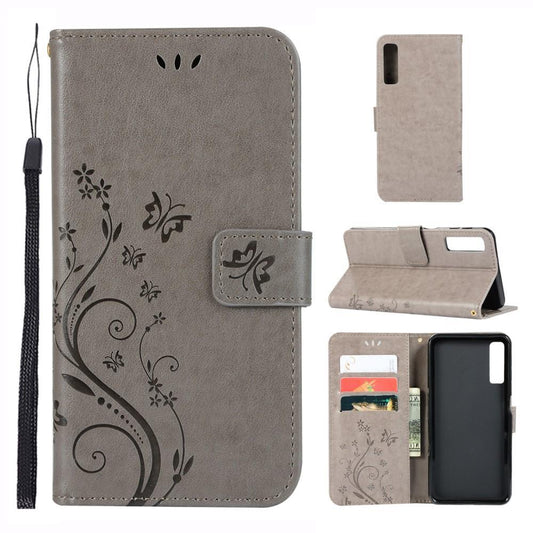 Wallet Case für Samsung Galaxy A7 (2018) Butterfly Flower Motiv