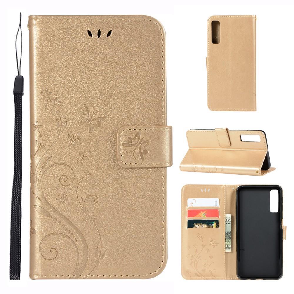 Wallet Case für Samsung Galaxy A7 (2018) Butterfly Flower Motiv
