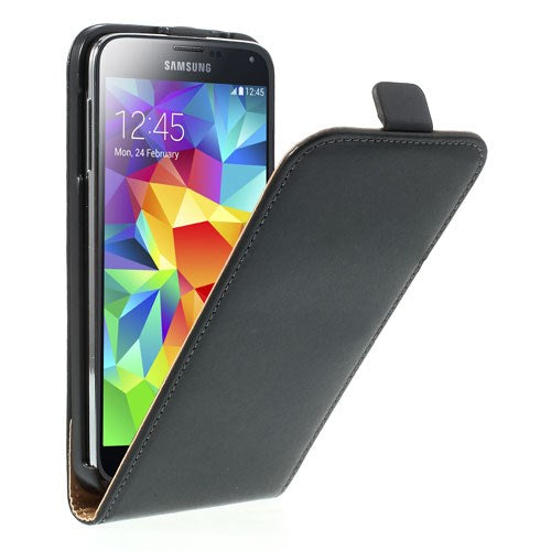 Flip Case für Samsung Galaxy S5 G900 Echt Leder