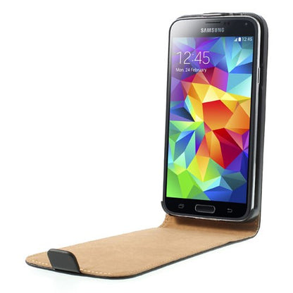 Flip Case für Samsung Galaxy S5 G900 Echt Leder