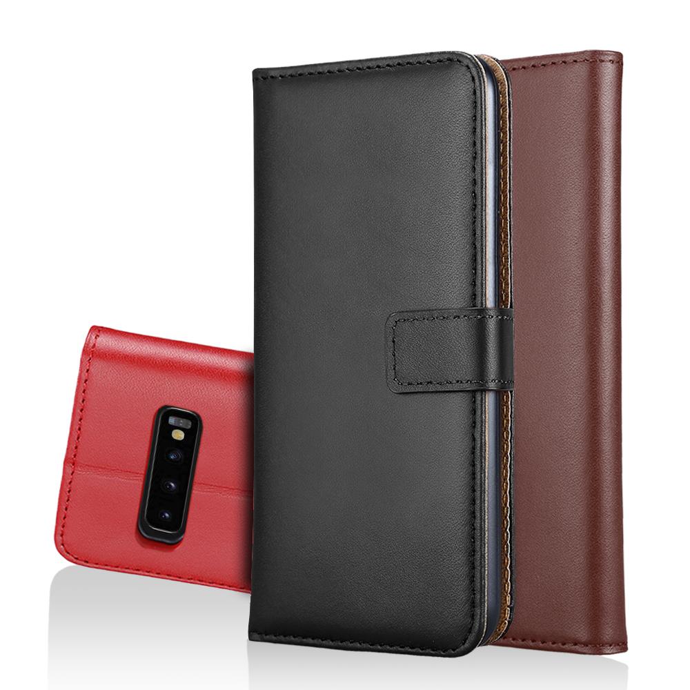 Wallet Case für Samsung Galaxy S10+ PLUS Genuine Split Echt Leder Tasche