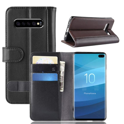 Wallet Case für Samsung Galaxy S10+ PLUS Echt Leder Innenfach Handy Tasche