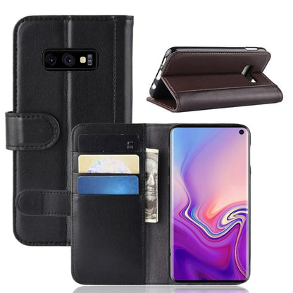 Wallet Case für Samsung Galaxy S10e Echt Leder Innenfach Handy Tasche
