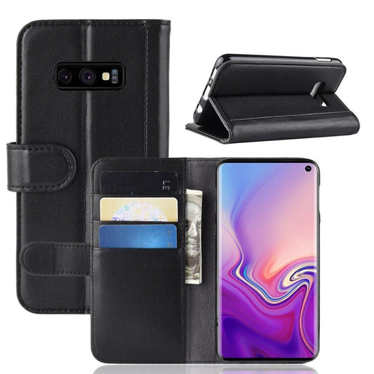 Wallet Case für Samsung Galaxy S10e Echt Leder Innenfach Handy Tasche