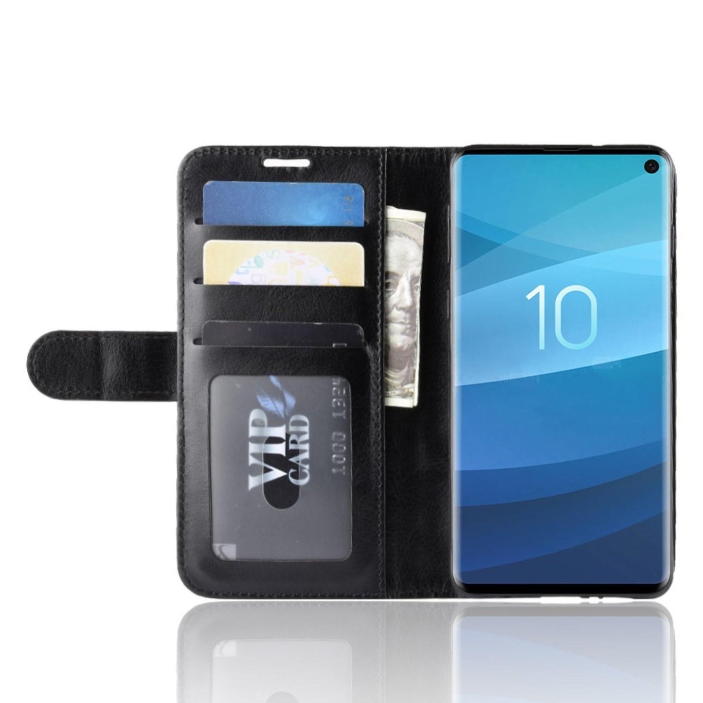 Wallet Case für Samsung Galaxy S10 Crazy Horse Handy Tasche Card Slot