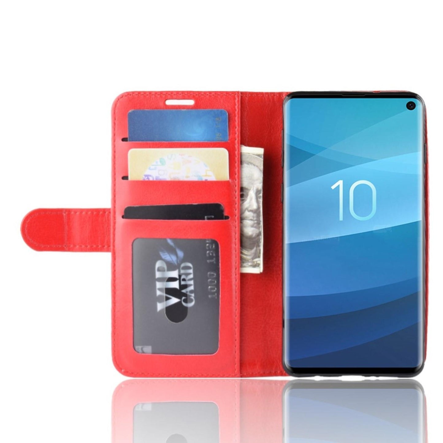 Wallet Case für Samsung Galaxy S10 Crazy Horse Handy Tasche Card Slot