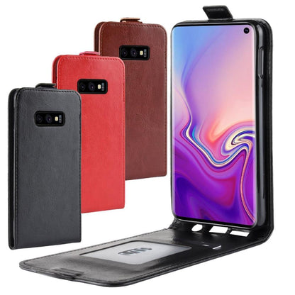 Flip Case für Samsung Galaxy S10e Crazy Horse Handy Tasche Card Slot