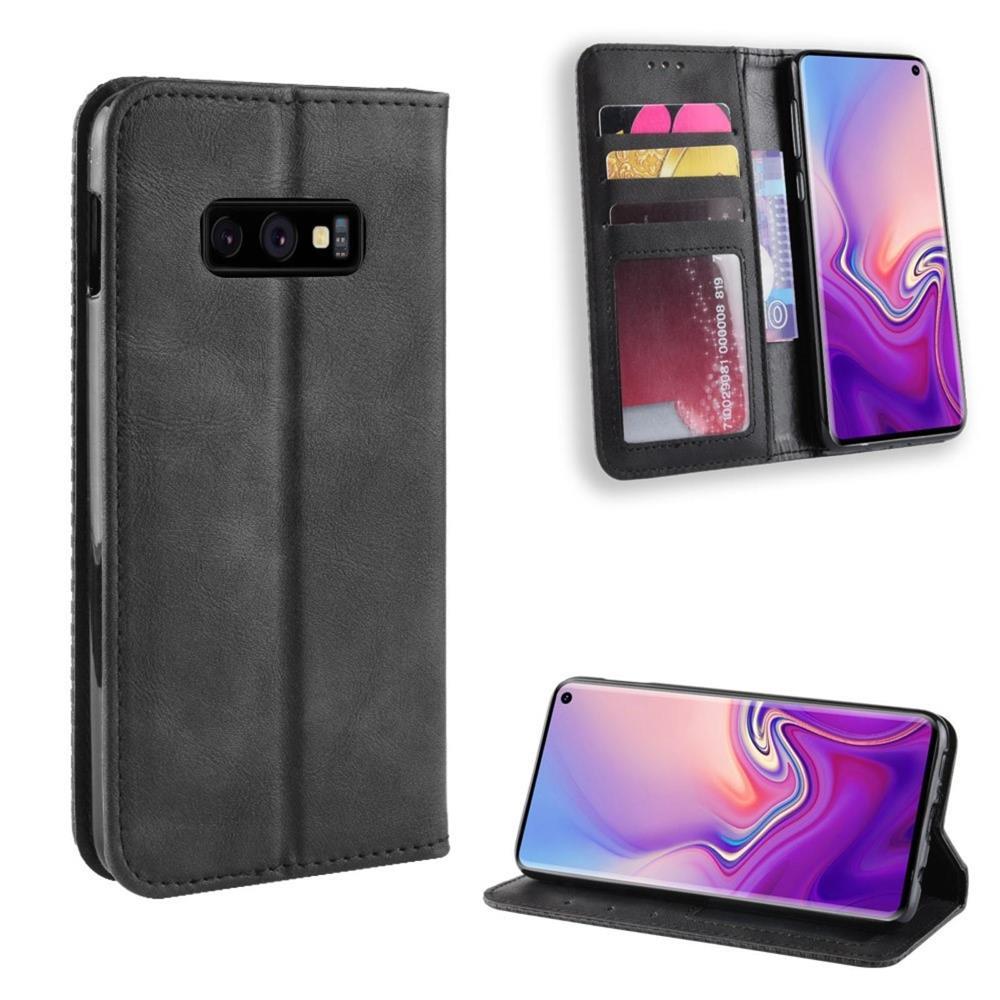 Wallet Case für Samsung Galaxy S10e Vintage Karo Handy Tasche Magnet