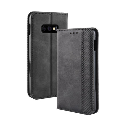 Wallet Case für Samsung Galaxy S10e Vintage Karo Handy Tasche Magnet
