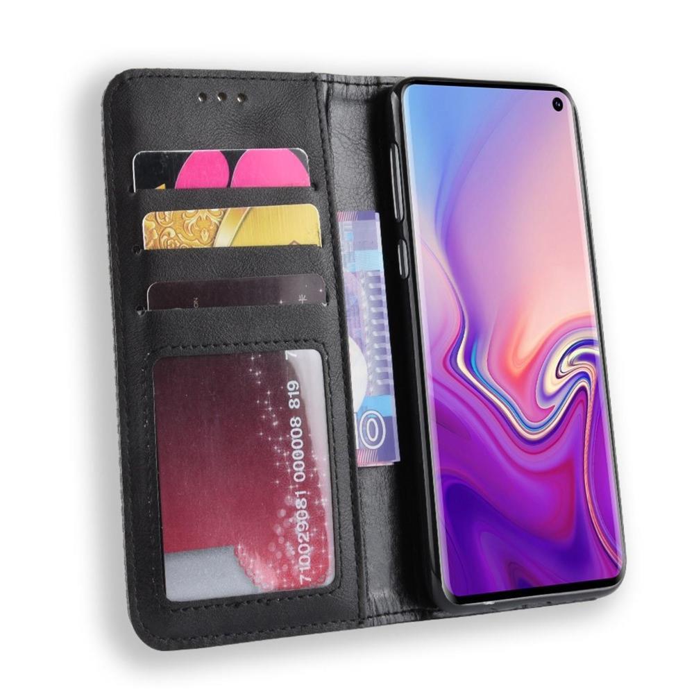 Wallet Case für Samsung Galaxy S10e Vintage Karo Handy Tasche Magnet