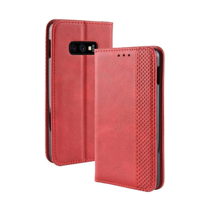 Wallet Case für Samsung Galaxy S10e Vintage Karo Handy Tasche Magnet