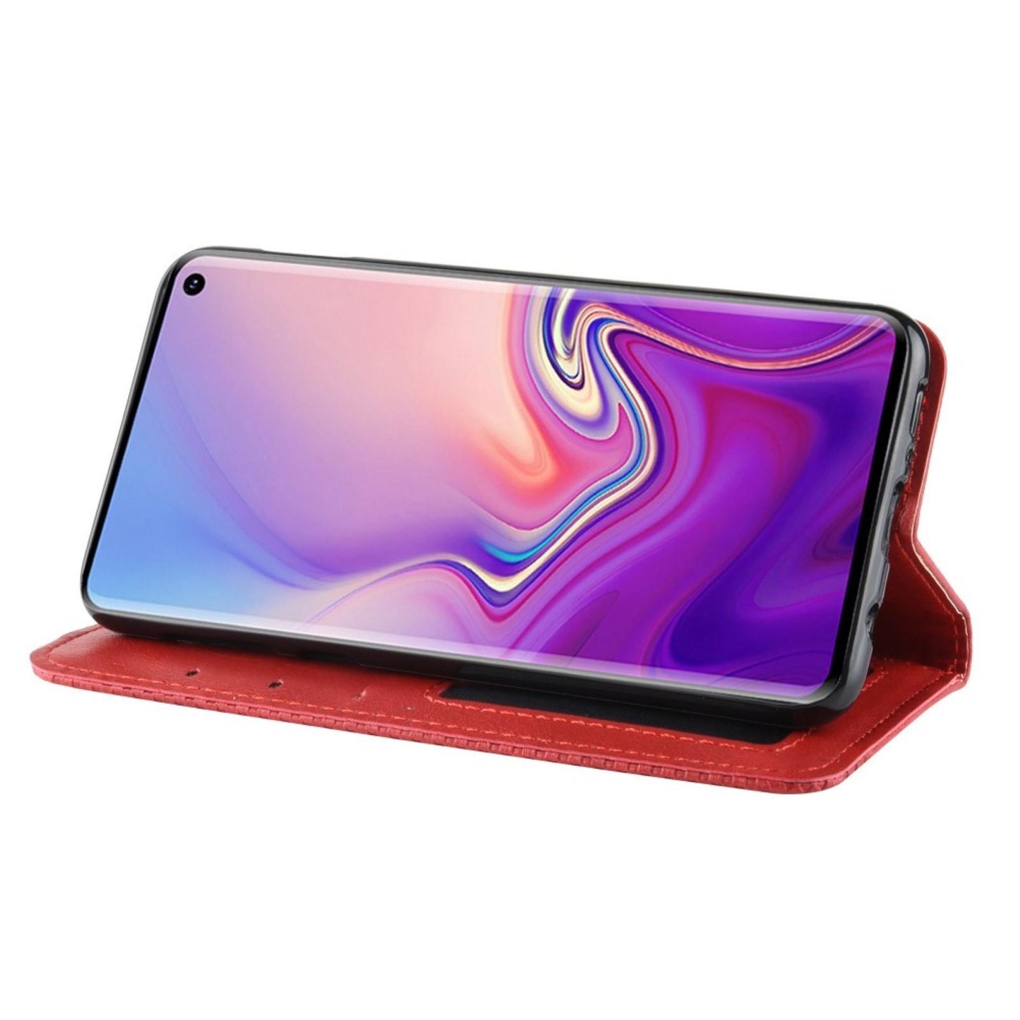 Wallet Case für Samsung Galaxy S10e Vintage Karo Handy Tasche Magnet