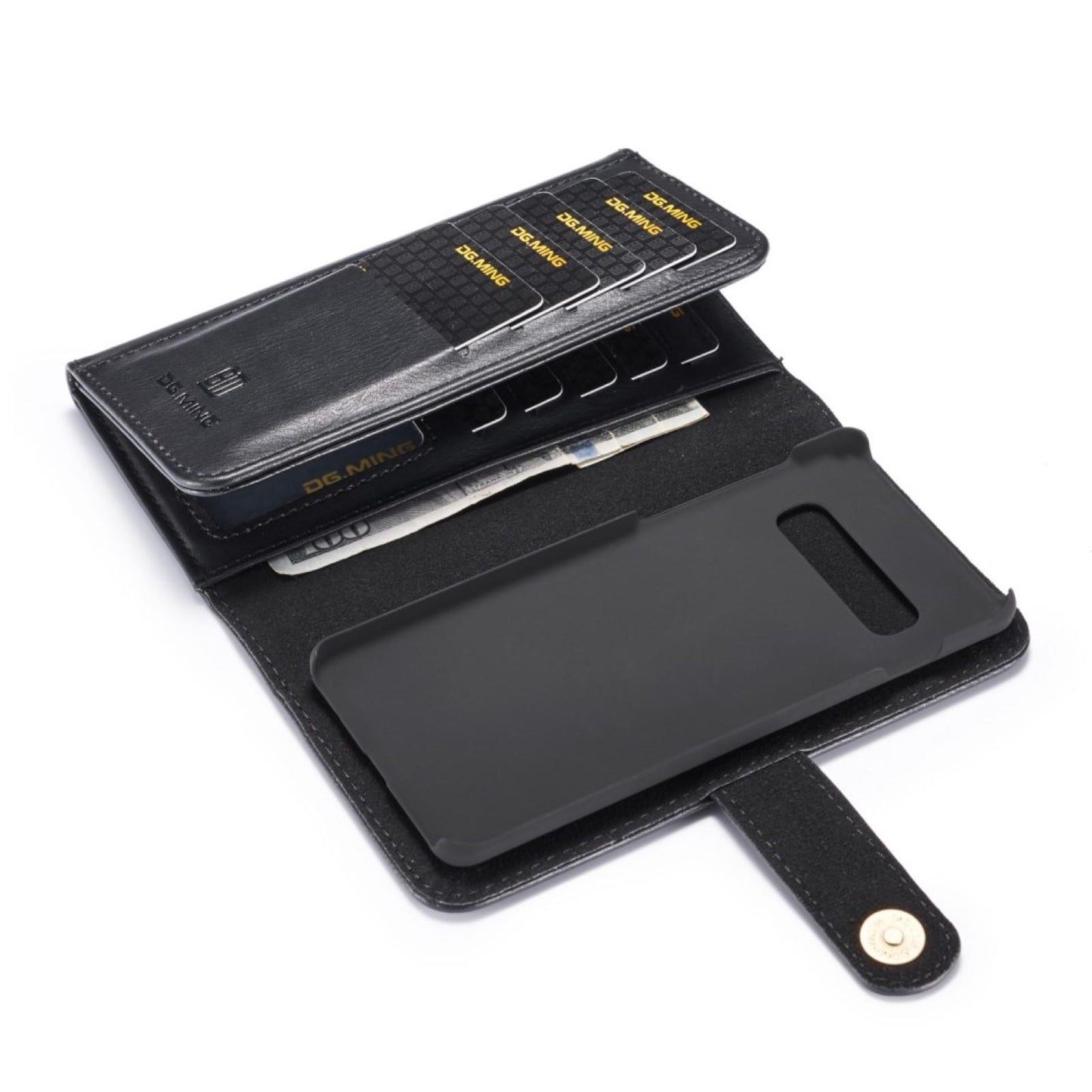 DG.MING Wallet Case für Samsung Galaxy S10 Echt Leder Brief Tasche 2in1 Etui Hülle