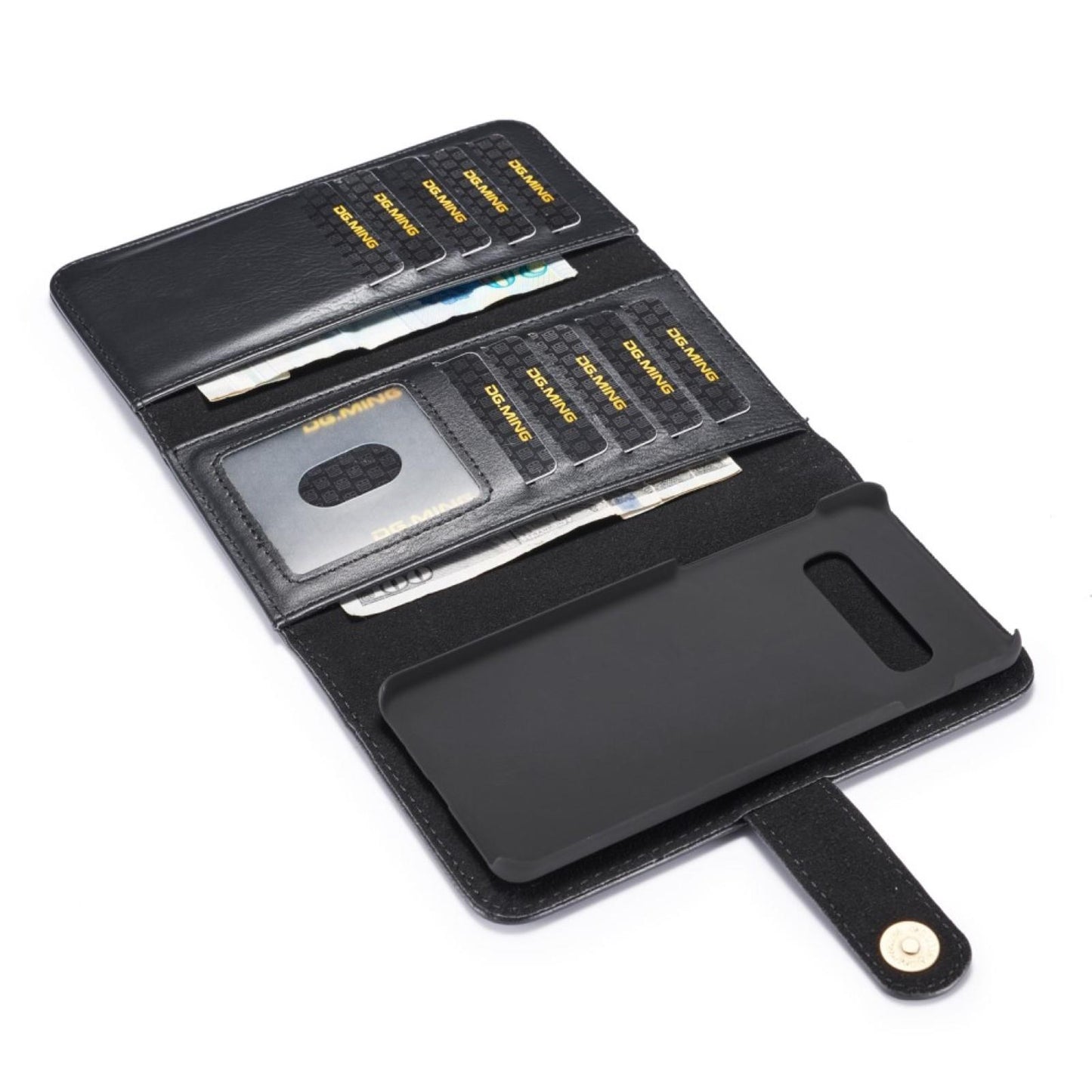 DG.MING Wallet Case für Samsung Galaxy S10 Echt Leder Brief Tasche 2in1 Etui Hülle