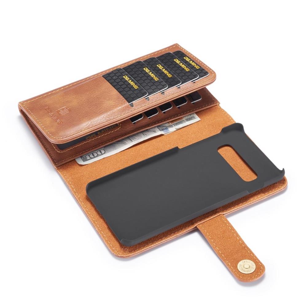 DG.MING Wallet Case für Samsung Galaxy S10 Echt Leder Brief Tasche 2in1 Etui Hülle