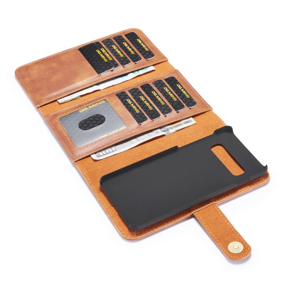 DG.MING Wallet Case für Samsung Galaxy S10 Echt Leder Brief Tasche 2in1 Etui Hülle
