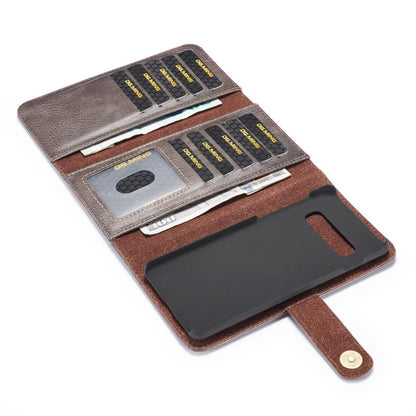 DG.MING Wallet Case für Samsung Galaxy S10 Echt Leder Brief Tasche 2in1 Etui Hülle