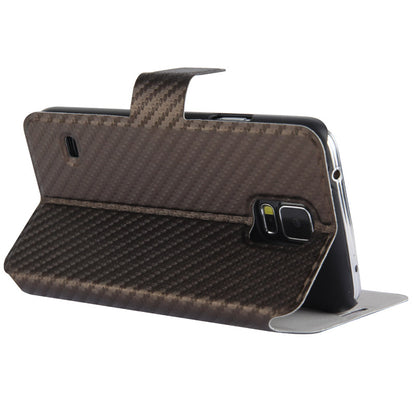 Wallet Case für Samsung Galaxy S5 G900 Carbon Fiber