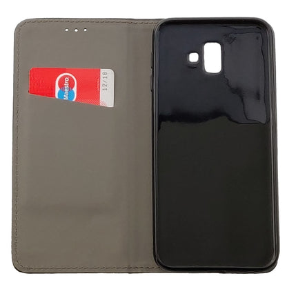 Wallet Case für Samsung Galaxy J6+ PLUS 2018 Karo Smart Magnet Handy Tasche