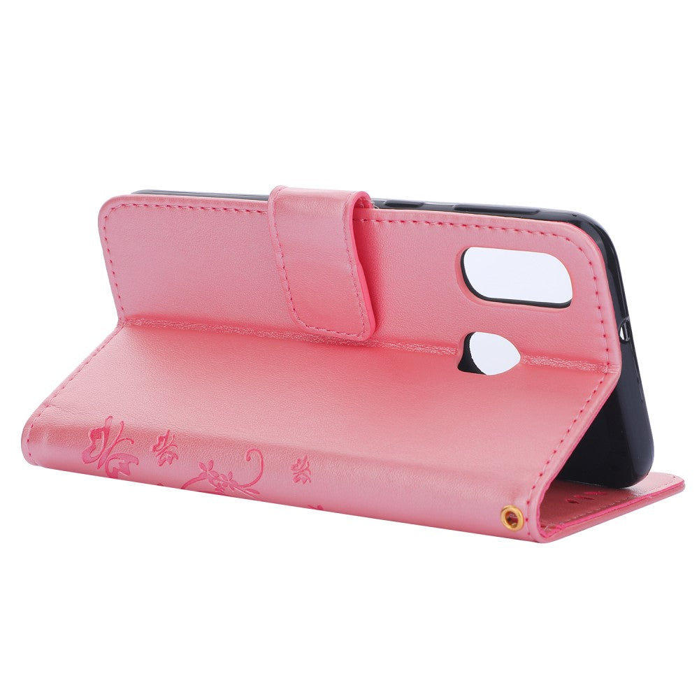 Wallet Case für Samsung Galaxy A40 Butterfly Flower Motiv Handy Tasche