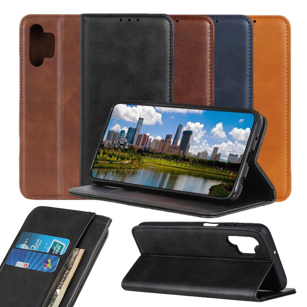 Wallet Case Echt Leder Magnet Handy Tasche Schutzhülle für Samsung Galaxy A32 5G