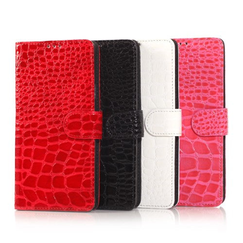 Wallet Case für Samsung Galaxy Note 4 Croco Leder Skin