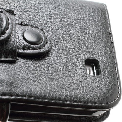 Wallet Case für Samsung Galaxy S4 I9500 Litchi Grain Holster Belt Clip