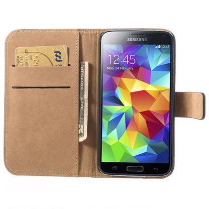Wallet Case für Samsung Galaxy S5 G900 Echt Leder Magnet