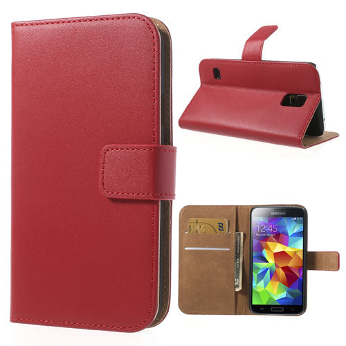 Wallet Case für Samsung Galaxy S5 G900 Echt Leder Magnet