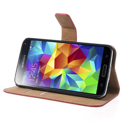 Wallet Case für Samsung Galaxy S5 G900 Echt Leder Magnet