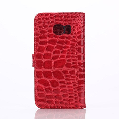 Wallet Case für Samsung Galaxy S6 Edge G925 Crocodile Leder Skin