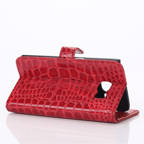 Wallet Case für Samsung Galaxy S6 Edge G925 Crocodile Leder Skin