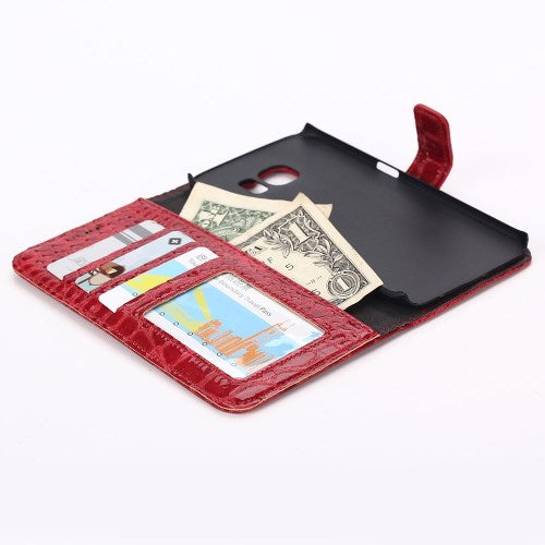 Wallet Case für Samsung Galaxy S6 Edge G925 Crocodile Leder Skin