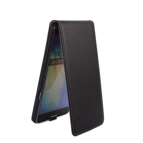Flip Case für Samsung Galaxy A7 (2015) Echt Leder Magnet Vertikal