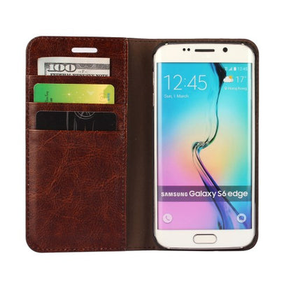Wallet Case für Samsung Galaxy S6 Edge G925 Genuine Split Echt Leder
