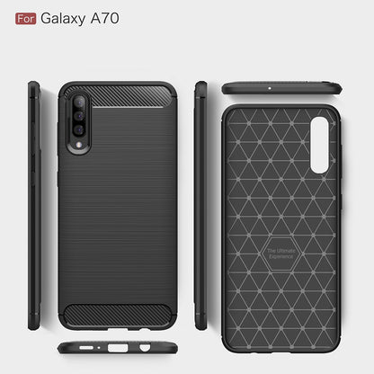 TPU Case für Samsung Galaxy A70 Carbon Skin Brushed Hülle