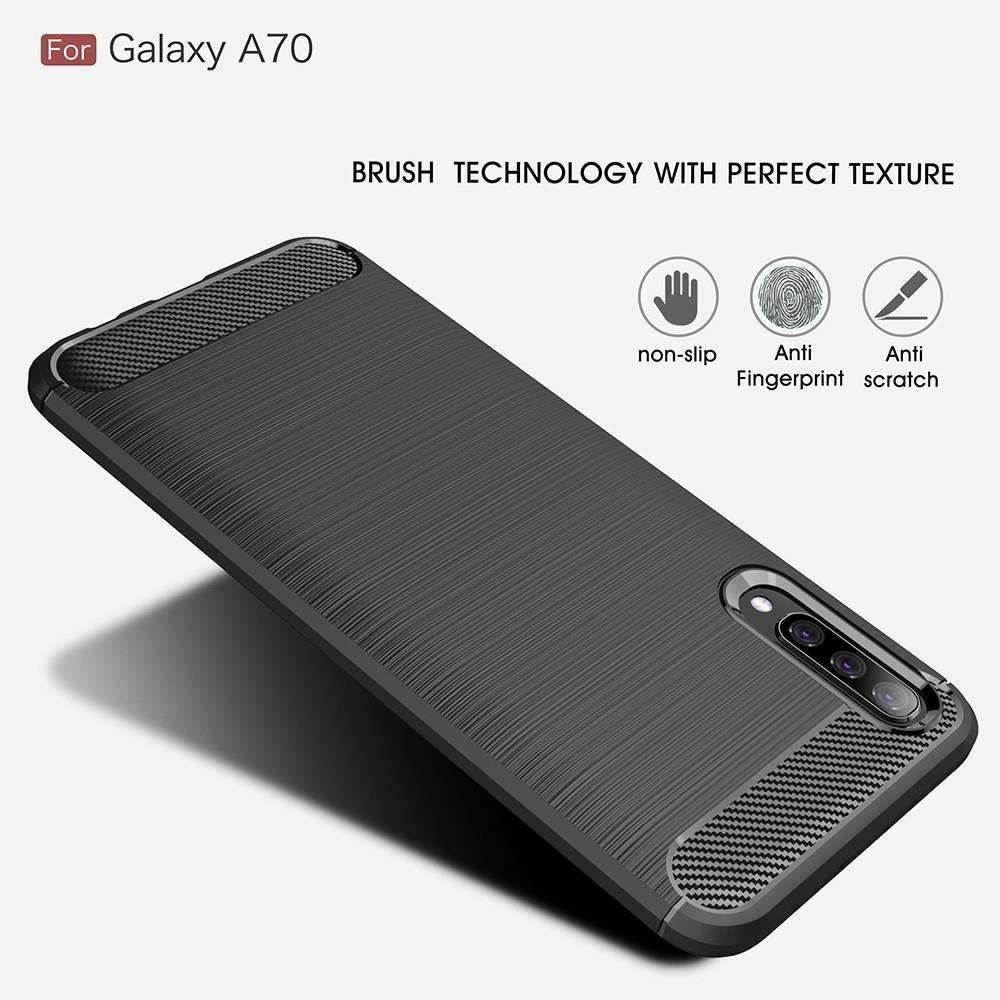 TPU Case für Samsung Galaxy A70 Carbon Skin Brushed Hülle